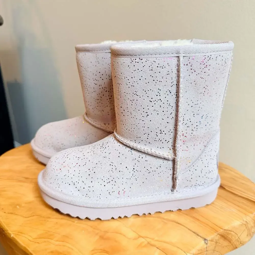 UGG Toddler Classic II Shimmer Sky Boot Pale Smoke Rainbow Metallic Size 11 - Picture 2 of 5